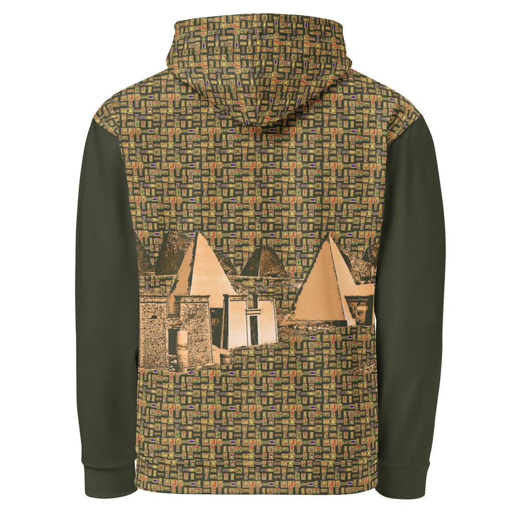 Nubia Pyramids II (Olive) Unisex Pullover Hoodie (6 Colors Available) - Conscious Apparel Store
