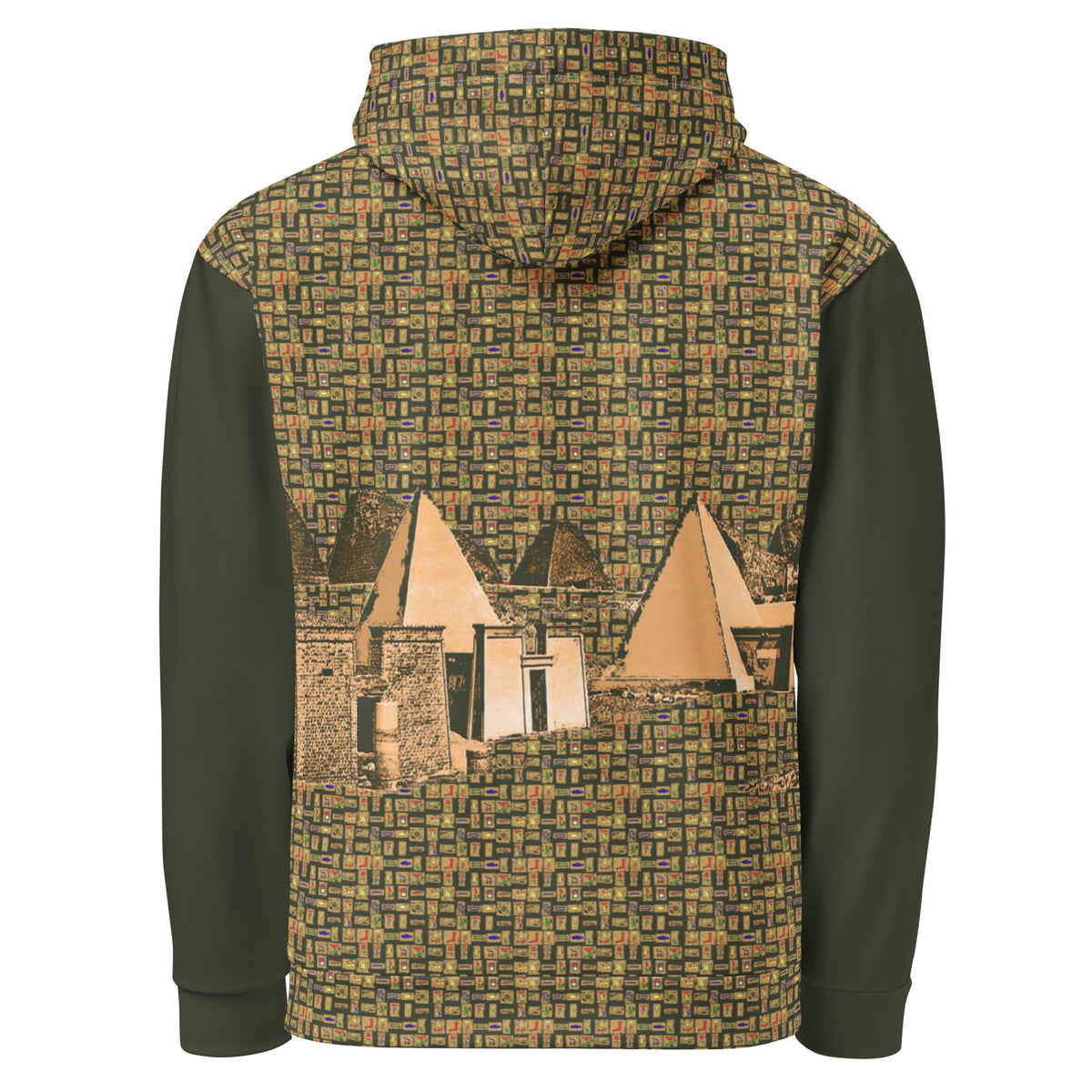 Nubia Pyramids II (Olive) Unisex Pullover Hoodie (6 Colors Available) - Conscious Apparel Store