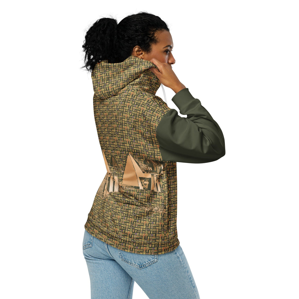 Nubia Pyramids II (Olive) Unisex zip hoodie (6Colors Available) - Conscious Apparel Store