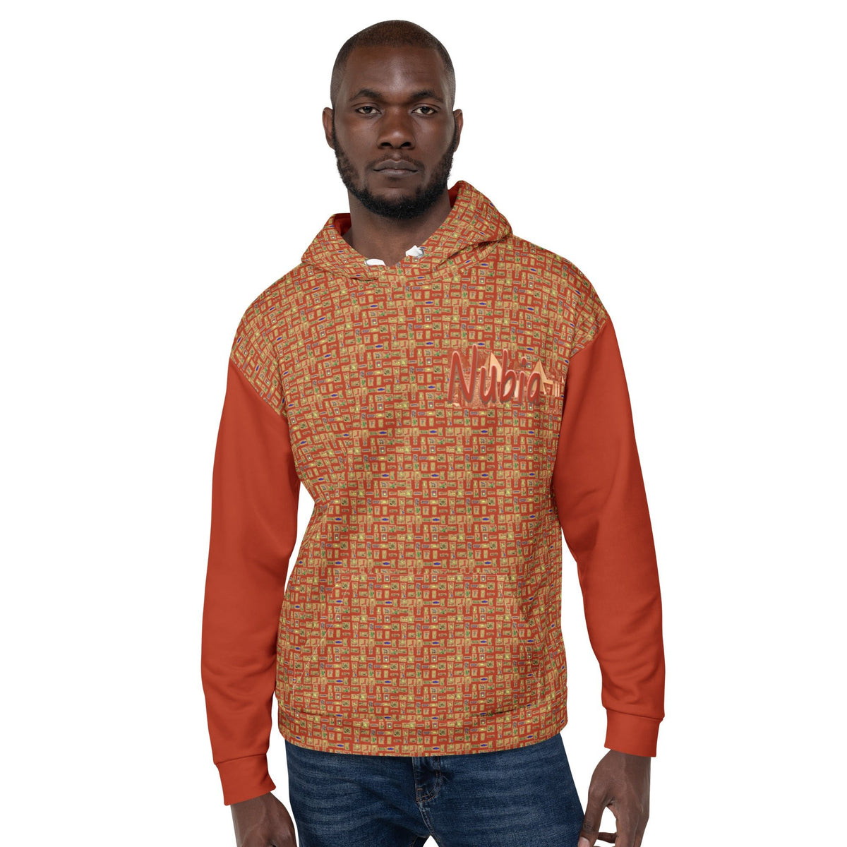 Nubia Pyramids II (Red-Rust) Unisex Pullover Hoodie (6 Colors Available) - Conscious Apparel Store