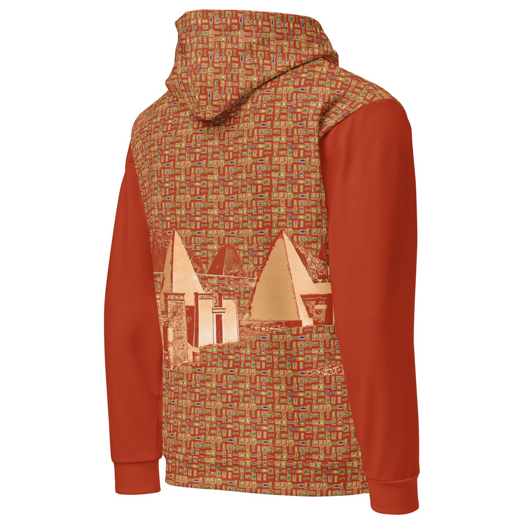 Nubia Pyramids II (Red-Rust) Unisex Pullover Hoodie (6 Colors Available) - Conscious Apparel Store