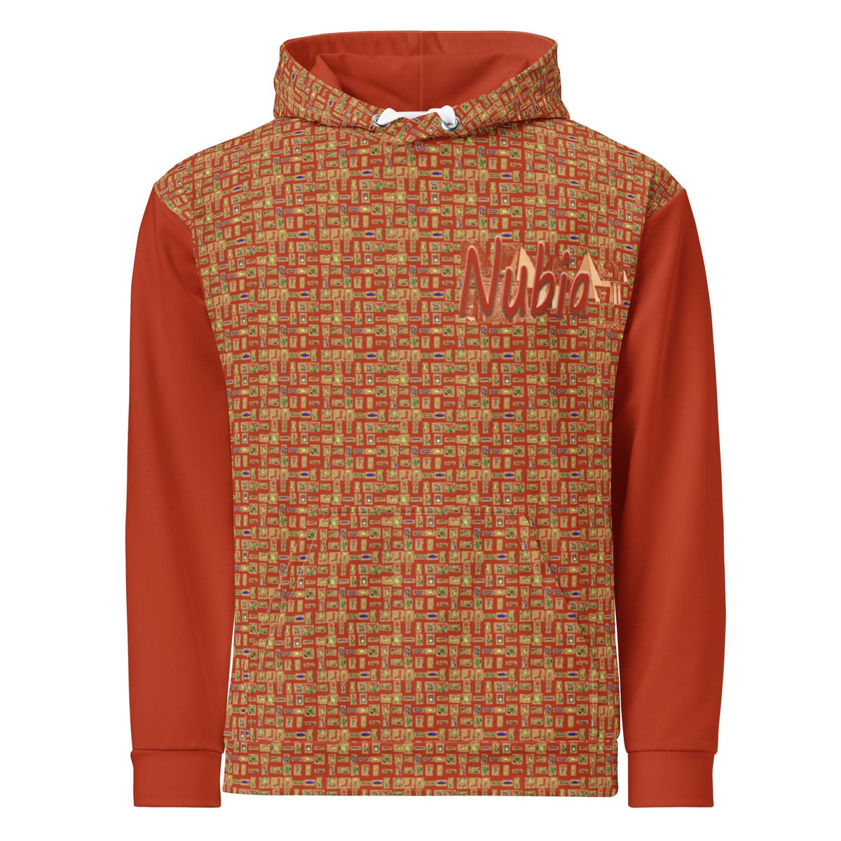 Nubia Pyramids II (Red-Rust) Unisex Pullover Hoodie (6 Colors Available) - Conscious Apparel Store