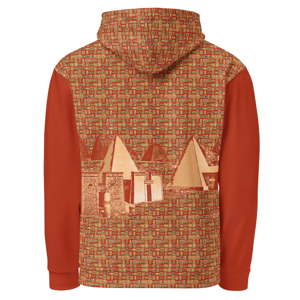 Nubia Pyramids II (Red-Rust) Unisex Pullover Hoodie (6 Colors Available) - Conscious Apparel Store