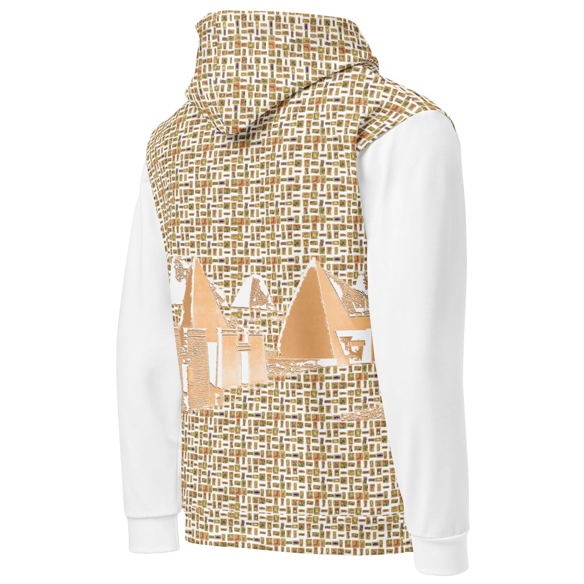 Nubia Pyramids II (White) Unisex Pullover Hoodie (6 Colors Available) - Conscious Apparel Store