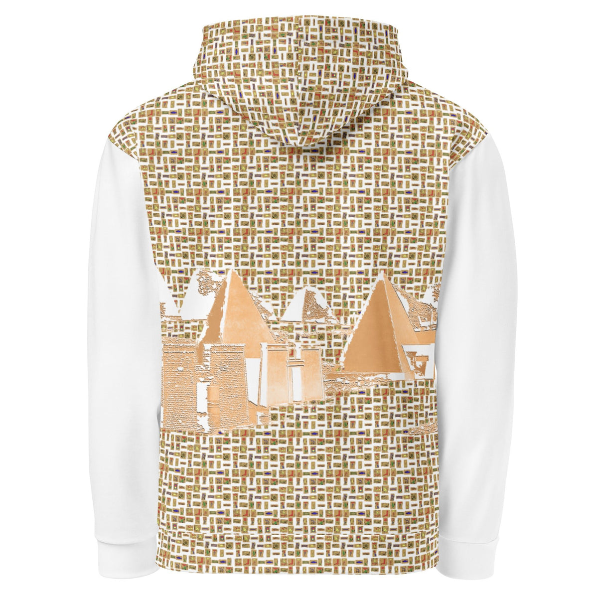Nubia Pyramids II (White) Unisex Pullover Hoodie (6 Colors Available) - Conscious Apparel Store