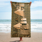 Nubia Pyramids (Olive) Beach Towel (6 Colors Available) - Conscious Apparel Store