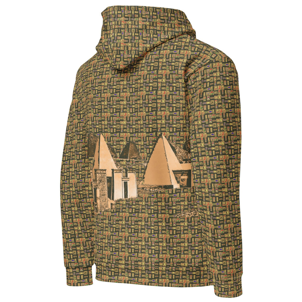 Nubia Pyramids (Olive) Unisex Pullover Hoodie (6 Colors Available) - Conscious Apparel Store