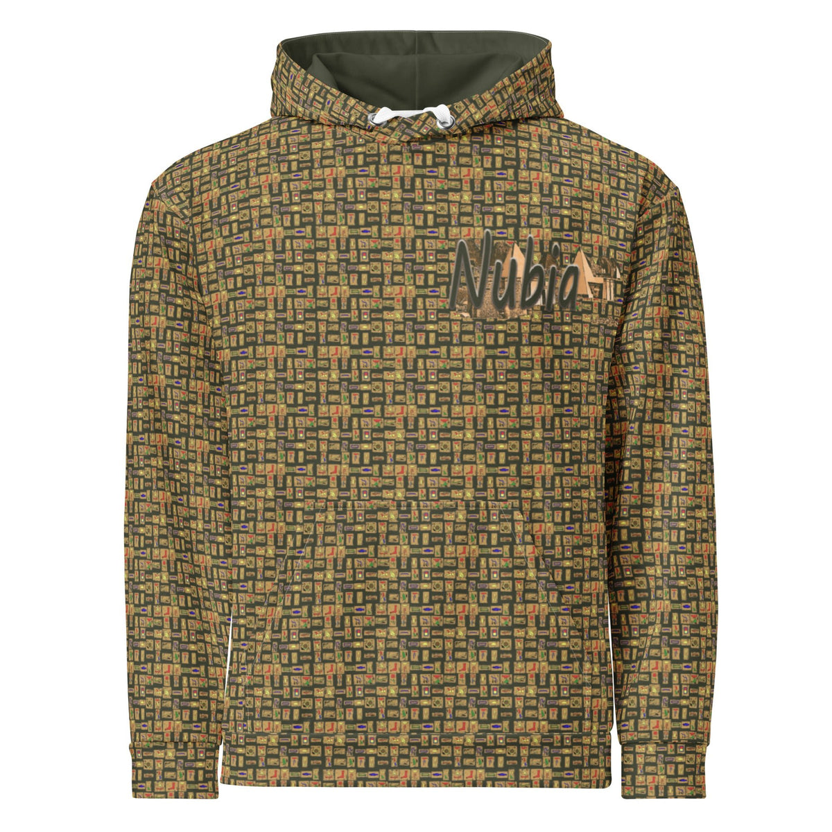Nubia Pyramids (Olive) Unisex Pullover Hoodie (6 Colors Available) - Conscious Apparel Store