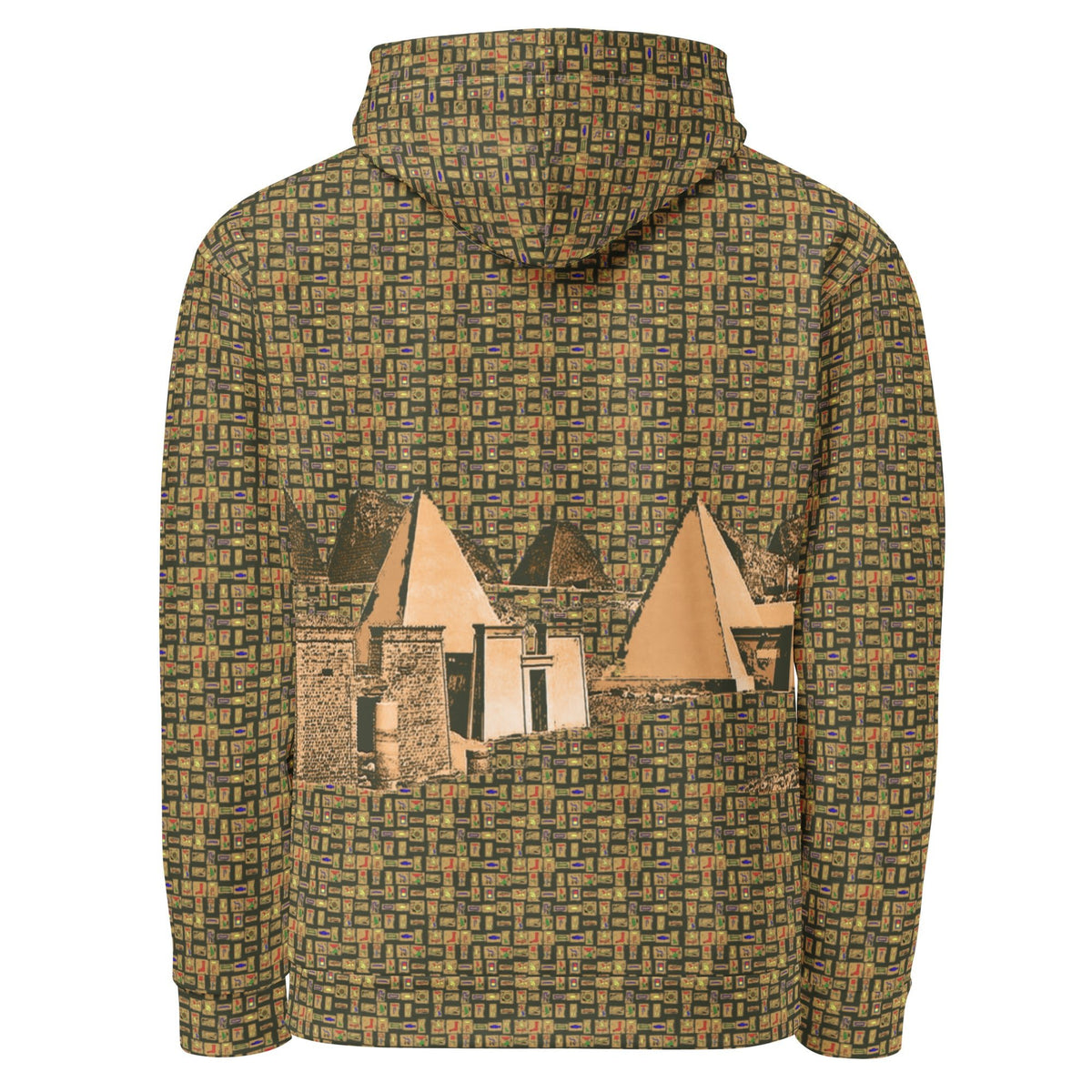 Nubia Pyramids (Olive) Unisex Pullover Hoodie (6 Colors Available) - Conscious Apparel Store