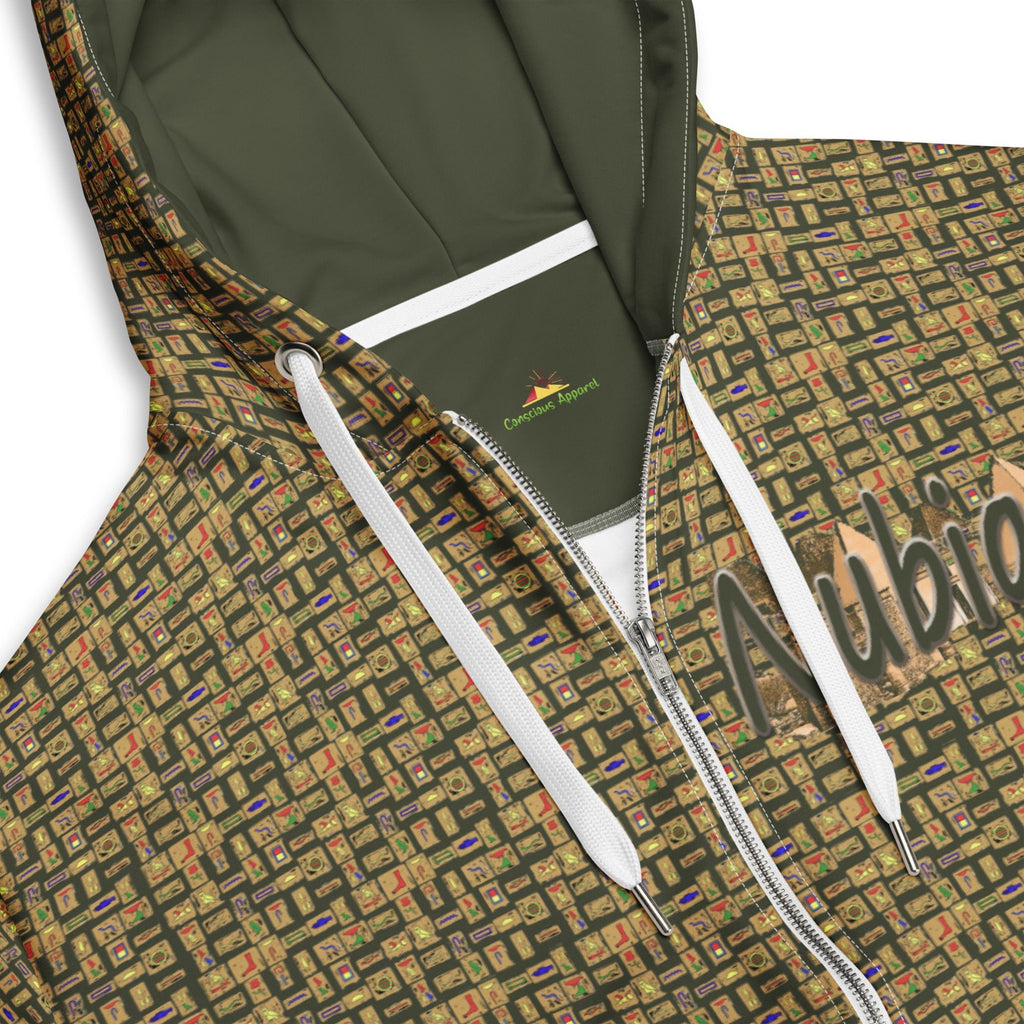 Nubia Pyramids (Olive) Unisex zip hoodie (6Colors Available) - Conscious Apparel Store