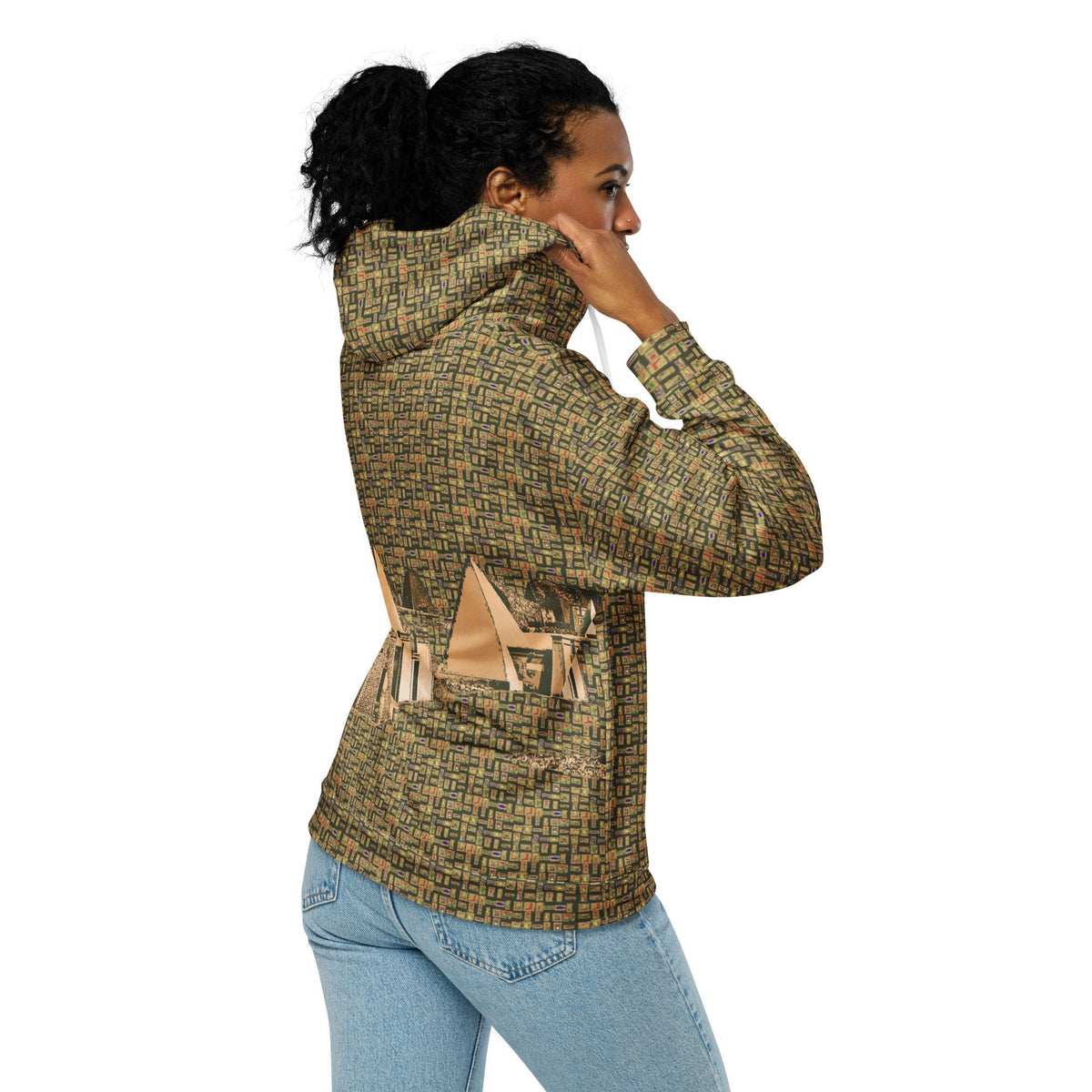 Nubia Pyramids (Olive) Unisex zip hoodie (6Colors Available) - Conscious Apparel Store