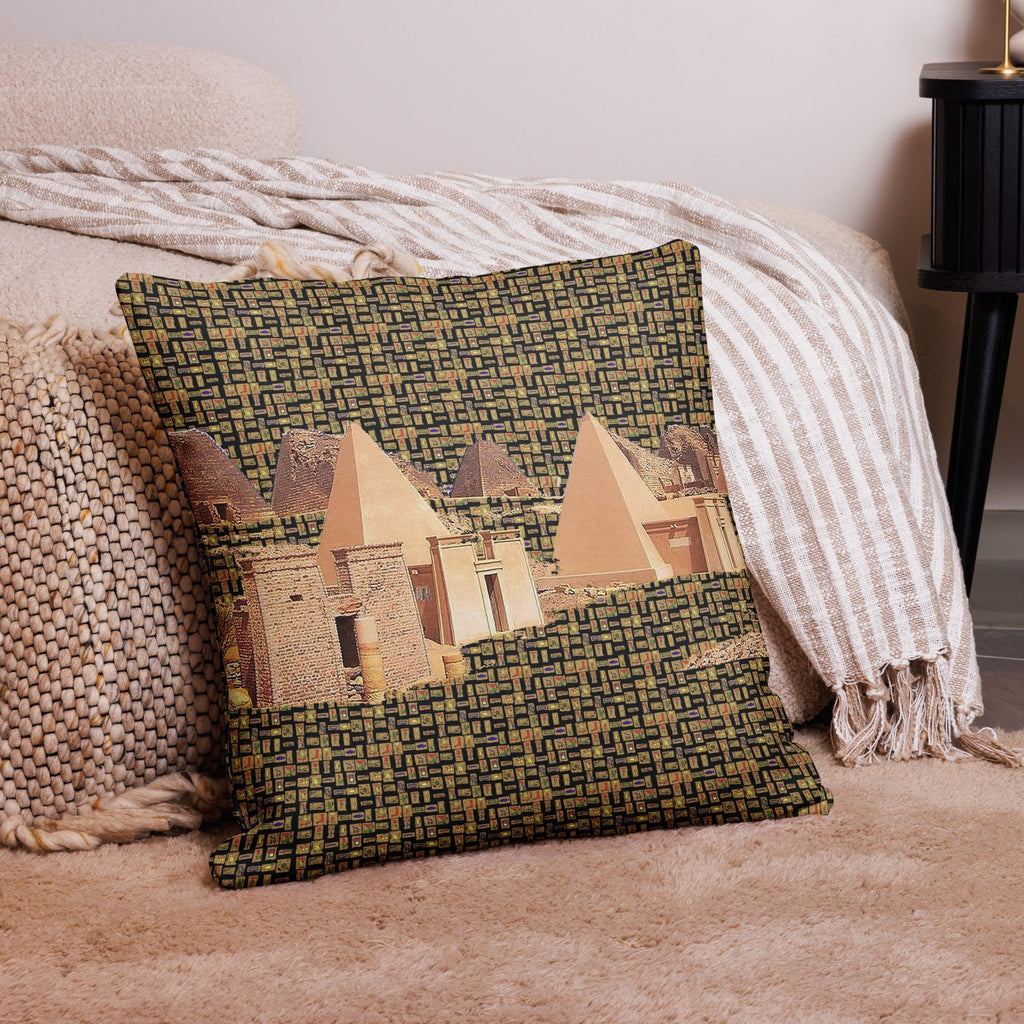 Nubia Pyramids Premium Pillow (Black) (6 Colors Available) - Conscious Apparel Store