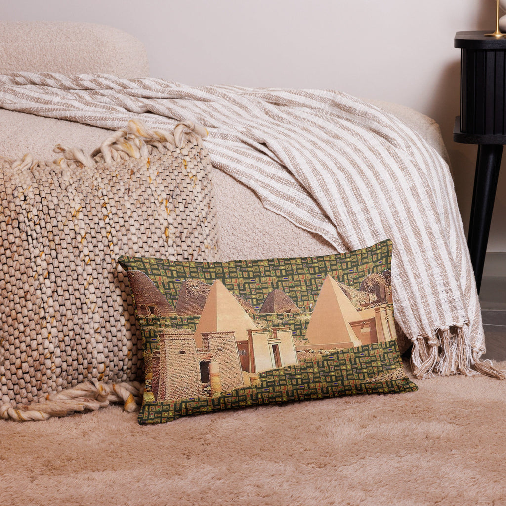 Nubia Pyramids Premium Pillow (Olive) (6 Colors Available) - Conscious Apparel Store