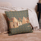 Nubia Pyramids Premium Throw Pillow (Blue) (6 Colors Available) - Conscious Apparel Store