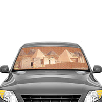 Nubia Pyramids (Red - Rust) Car Sun Shade Umbrella 58"x29 (6 Colors Available) - Conscious Apparel Store