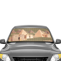 Nubia Pyramids (Red - Rust) Car Sun Shade Umbrella 58"x29 (6 Colors Available) - Conscious Apparel Store