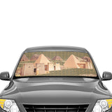 Nubia Pyramids (Red - Rust) Car Sun Shade Umbrella 58"x29 (6 Colors Available) - Conscious Apparel Store