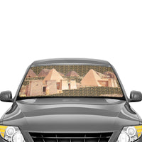 Nubia Pyramids (Red - Rust) Car Sun Shade Umbrella 58"x29 (6 Colors Available) - Conscious Apparel Store
