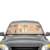 Nubia Pyramids (Red - Rust) Car Sun Shade Umbrella 58"x29 (6 Colors Available) - Conscious Apparel Store