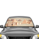 Nubia Pyramids (Red - Rust) Car Sun Shade Umbrella 58"x29 (6 Colors Available) - Conscious Apparel Store
