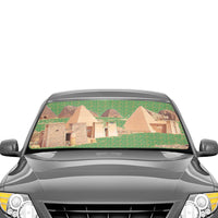 Nubia Pyramids (Red - Rust) Car Sun Shade Umbrella 58"x29 (6 Colors Available) - Conscious Apparel Store