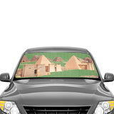 Nubia Pyramids (Red - Rust) Car Sun Shade Umbrella 58"x29 (6 Colors Available) - Conscious Apparel Store