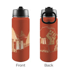 Nubia Pyramids (Red-Rust) Insulated Thermos with Straw Lid (18oz) (6 Colors Available) - Conscious Apparel Store
