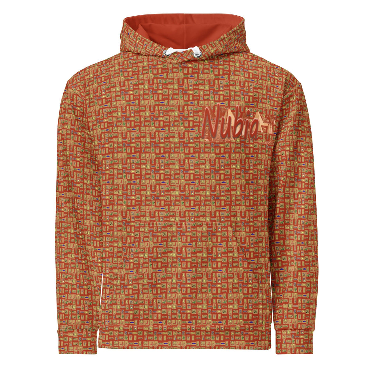 Nubia Pyramids (Red-Rust) Unisex Pullover Hoodie (6 Colors Available) - Conscious Apparel Store