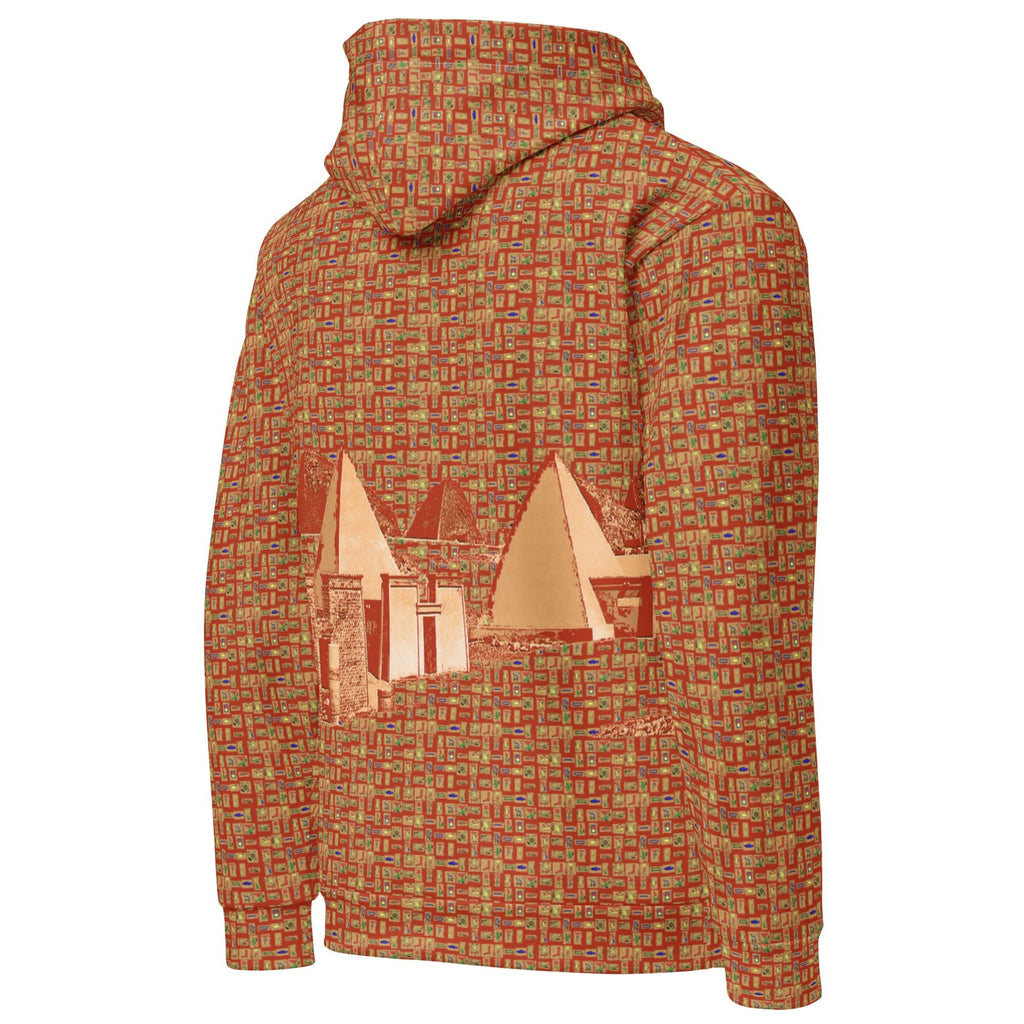 Nubia Pyramids (Red-Rust) Unisex Pullover Hoodie (6 Colors Available) - Conscious Apparel Store