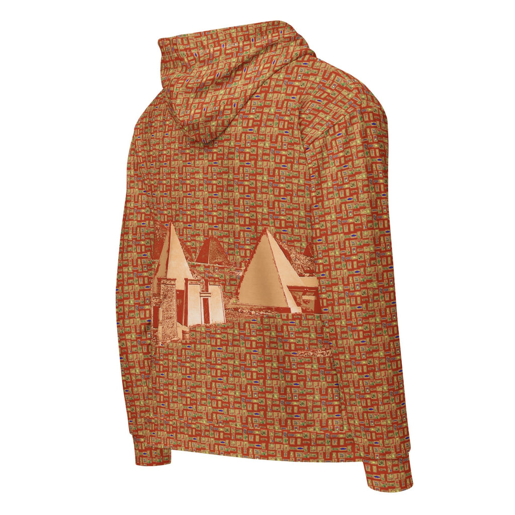 Nubia Pyramids (Red-Rust) Unisex zip hoodie (6Colors Available) - Conscious Apparel Store
