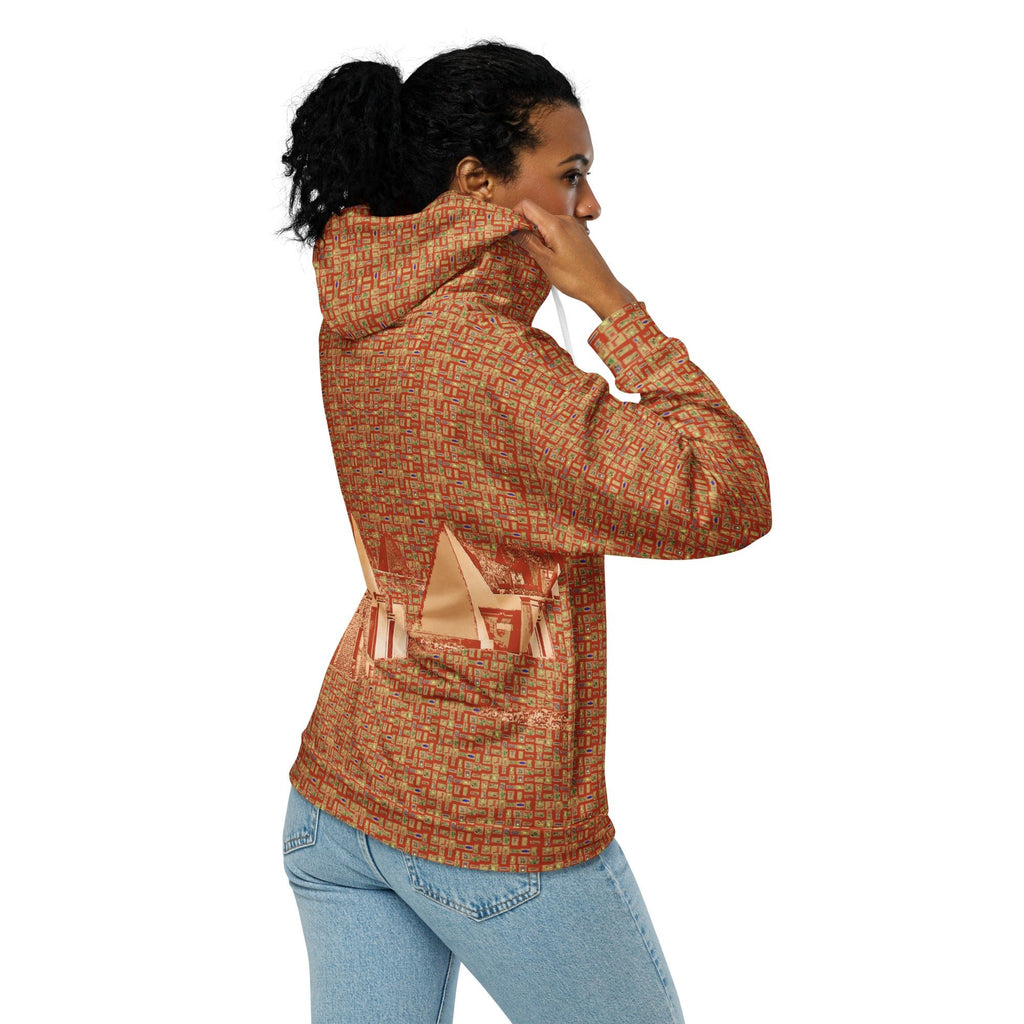Nubia Pyramids (Red-Rust) Unisex zip hoodie (6Colors Available) - Conscious Apparel Store