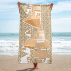 Nubia Pyramids (White) Beach Towel (6 Colors Available) - Conscious Apparel Store