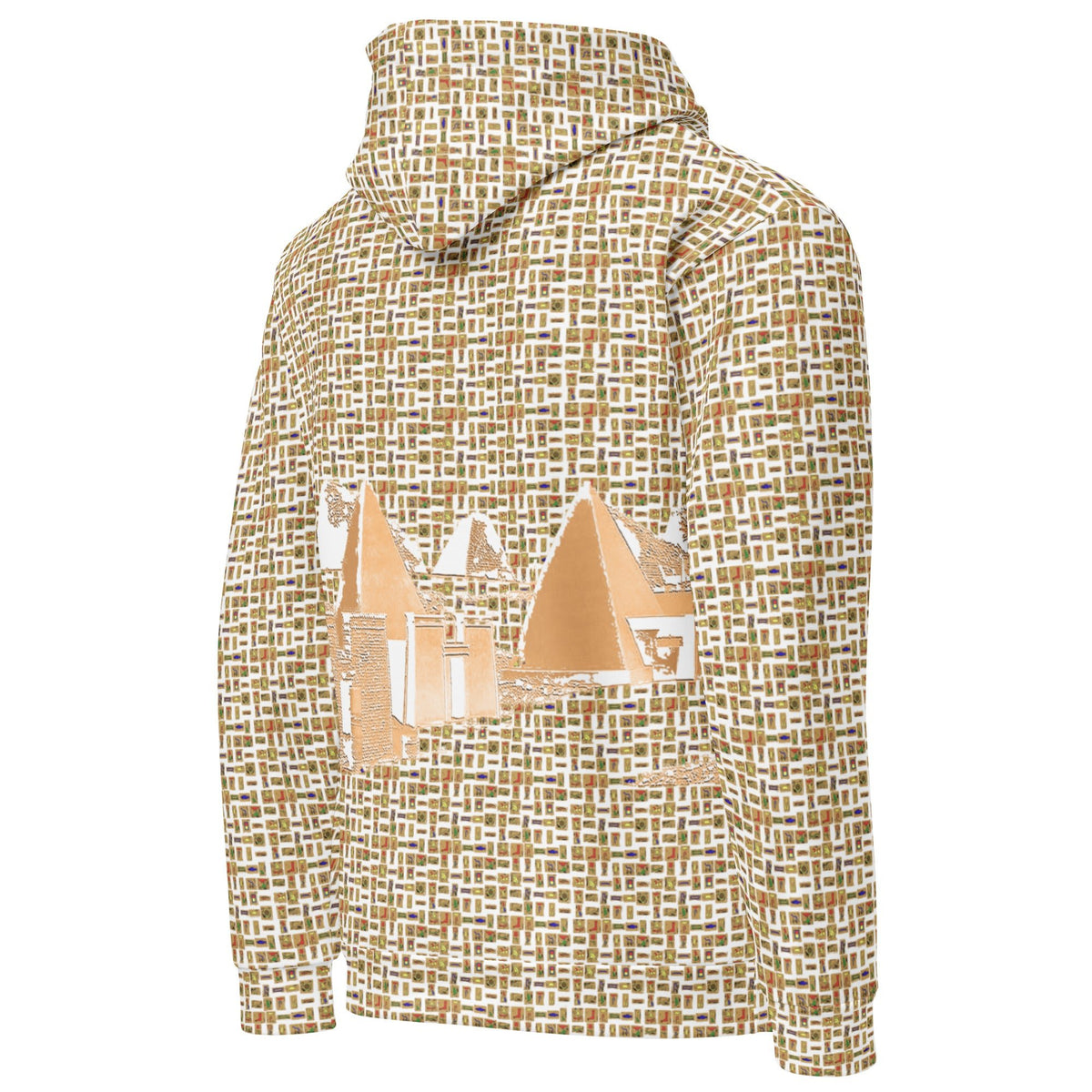 Nubia Pyramids (White) Unisex Pullover Hoodie (6 Colors Available) - Conscious Apparel Store