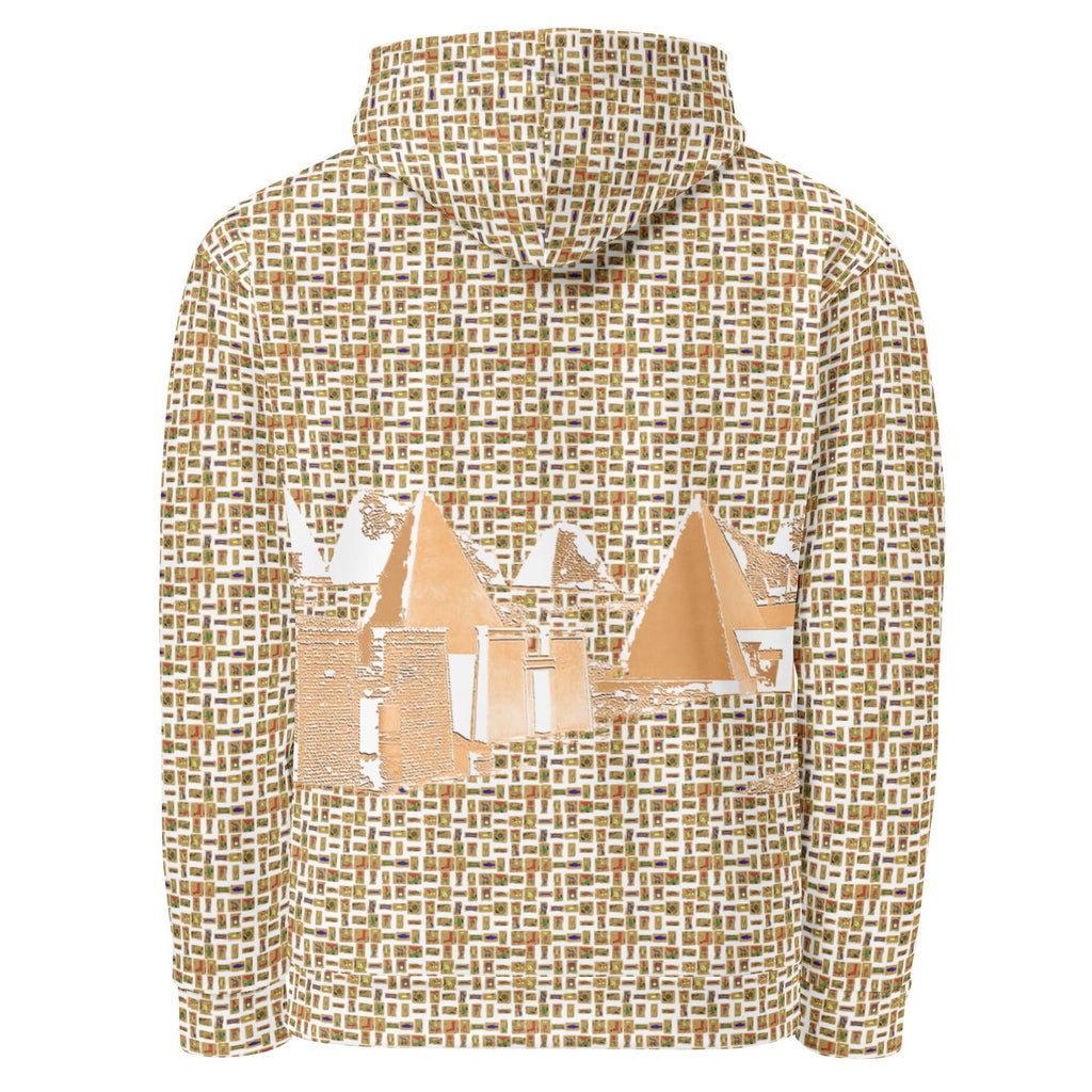 Nubia Pyramids (White) Unisex Pullover Hoodie (6 Colors Available) - Conscious Apparel Store