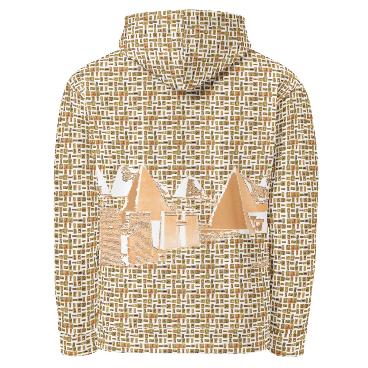 Nubia Pyramids (White) Unisex Pullover Hoodie (6 Colors Available) - Conscious Apparel Store