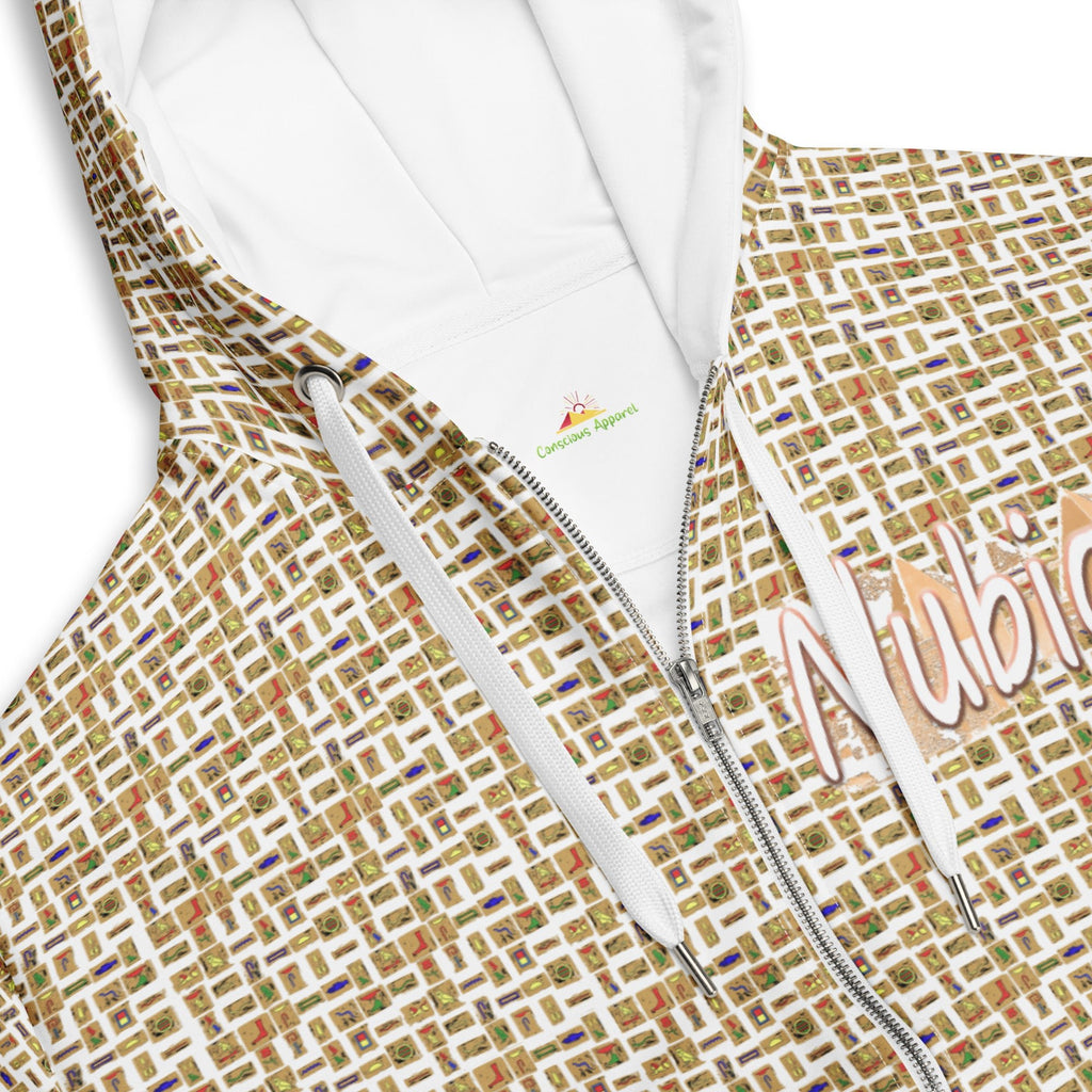 Nubia Pyramids (White) Unisex zip hoodie (6Colors Available) - Conscious Apparel Store
