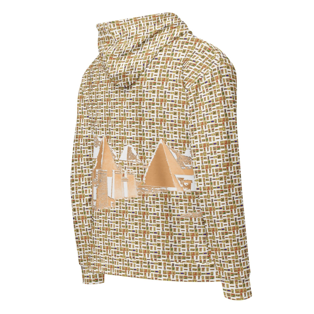 Nubia Pyramids (White) Unisex zip hoodie (6Colors Available) - Conscious Apparel Store
