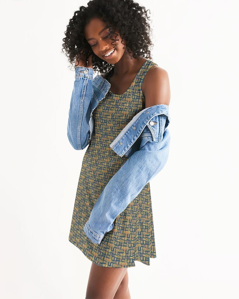 Nubia Racerback Dress (Blue) (6 Colors Available) - Conscious Apparel Store