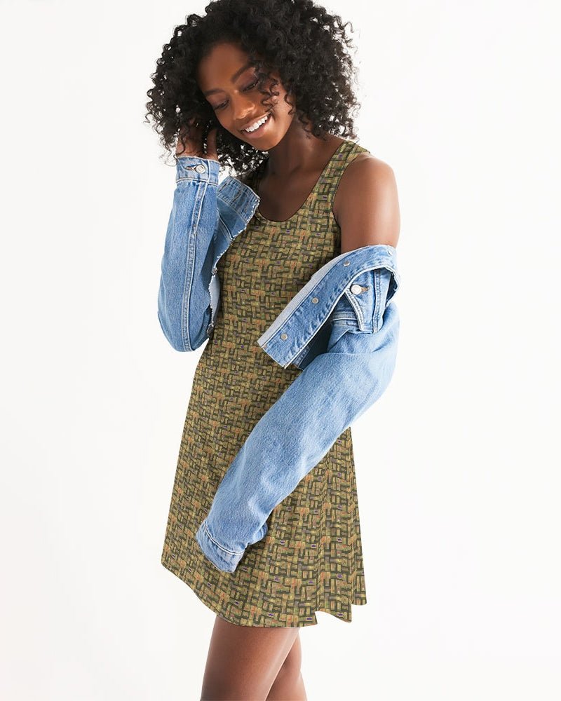 Nubia Racerback Dress (Olive) (6 Colors Available) - Conscious Apparel Store