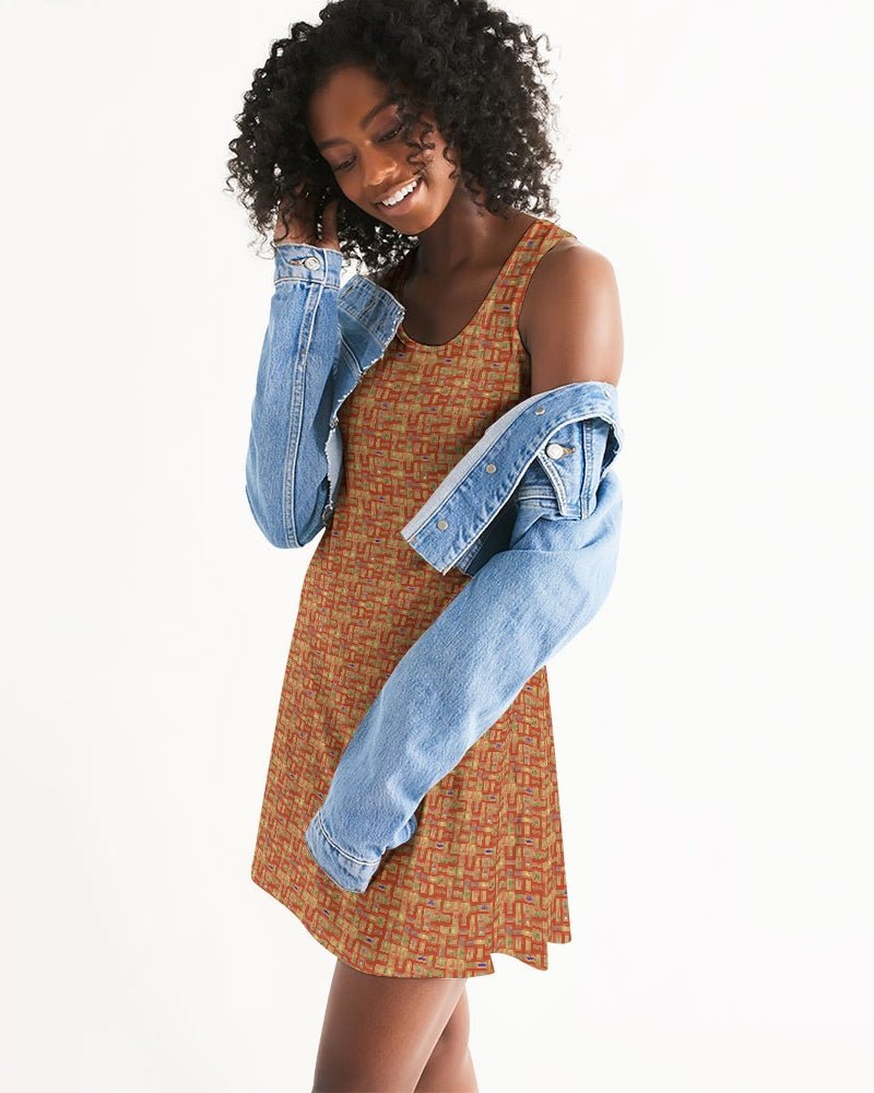 Nubia Racerback Dress (Red-Rust) (6 Colors Available) - Conscious Apparel Store