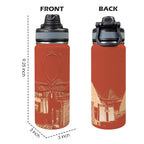 Nubia (Red - Rust) Insulated Water Bottle with Dual - Use Lid (18oz) - Conscious Apparel Store