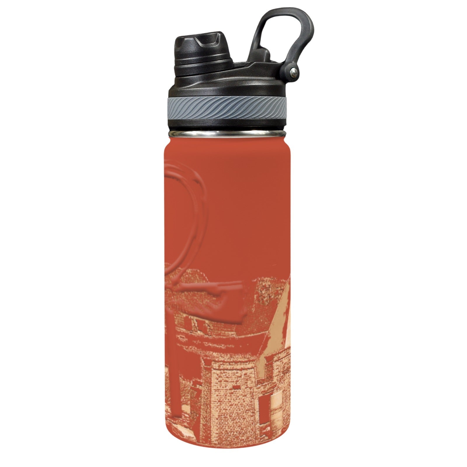 Nubia (Red - Rust) Insulated Water Bottle with Dual - Use Lid (18oz) - Conscious Apparel Store