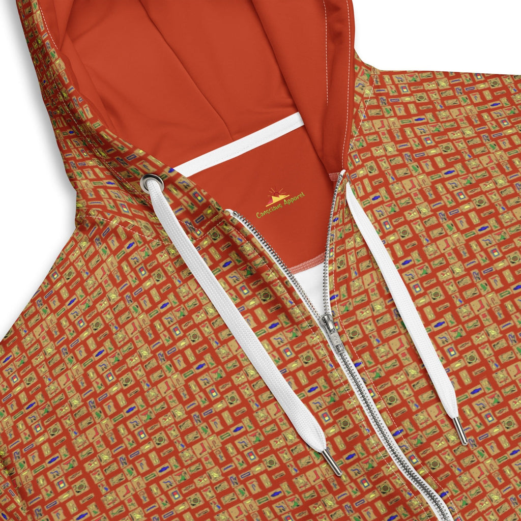 Nubia (Red-Rust) Unisex zip hoodie (6Colors Available) - Conscious Apparel Store