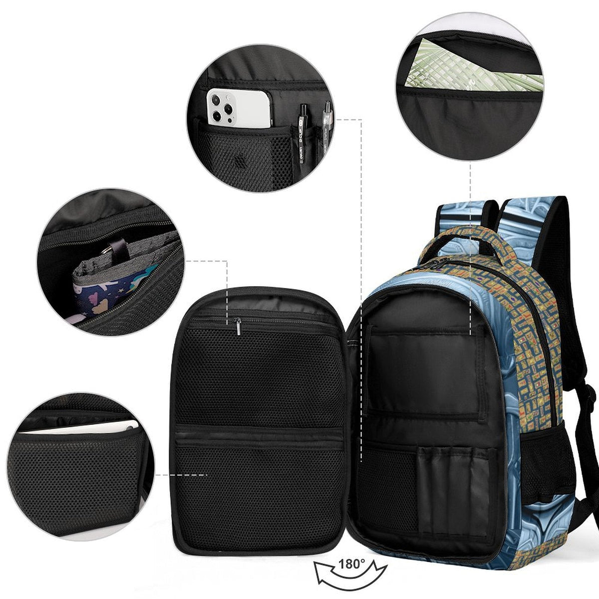 Nubia Scarab Casual Backpack (Blue) (6 Colors Available) - Conscious Apparel Store