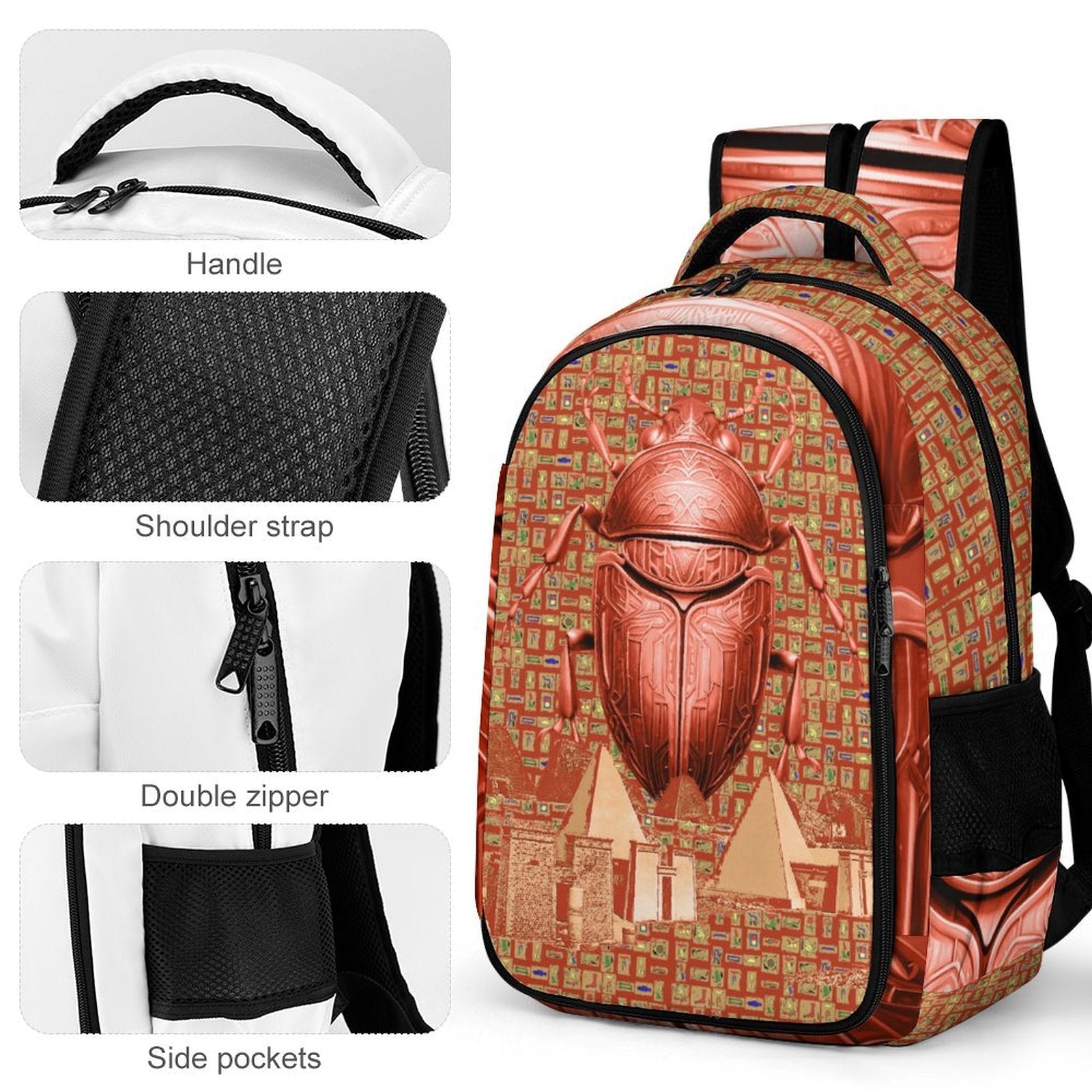 Nubia Scarab Casual Backpack (Red-Rust) (6 Colors Available) - Conscious Apparel Store