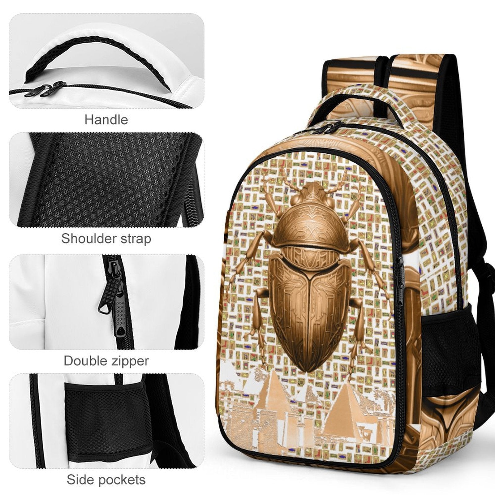 Nubia Scarab Casual Backpack (White) (6 Colors Available) - Conscious Apparel Store