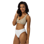 Nubian Ankh Cross high-waisted bikini (White)(6 Colors Available) - Conscious Apparel Store