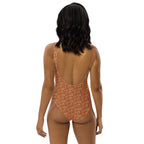 Nubian Ankh Cross (Red-Rust) One-Piece Swimsuit (6 Colors Available) - Conscious Apparel Store