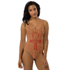 Nubian Ankh Cross (Red-Rust) One-Piece Swimsuit (6 Colors Available) - Conscious Apparel Store