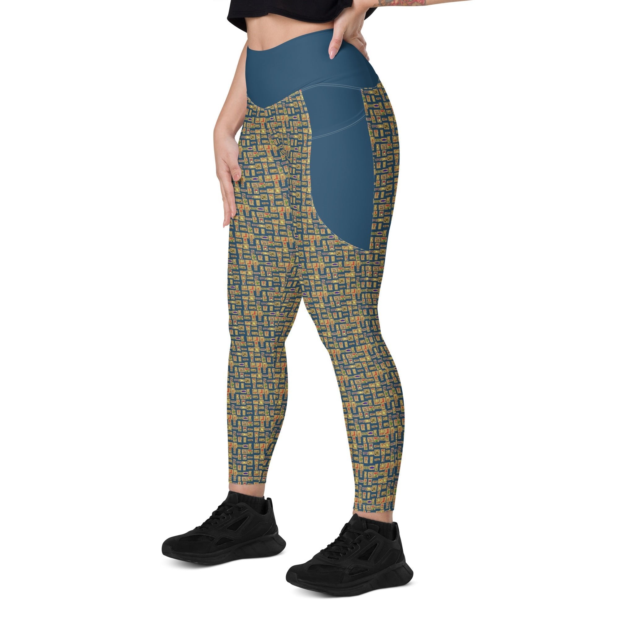 Nubian (Blue) Leggings with pockets (6 Colors Available) - Conscious Apparel Store